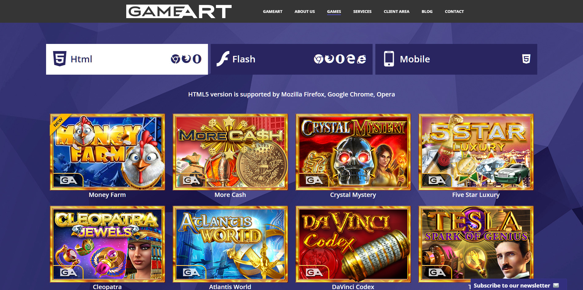 Азартные онлайн-игры GameArt